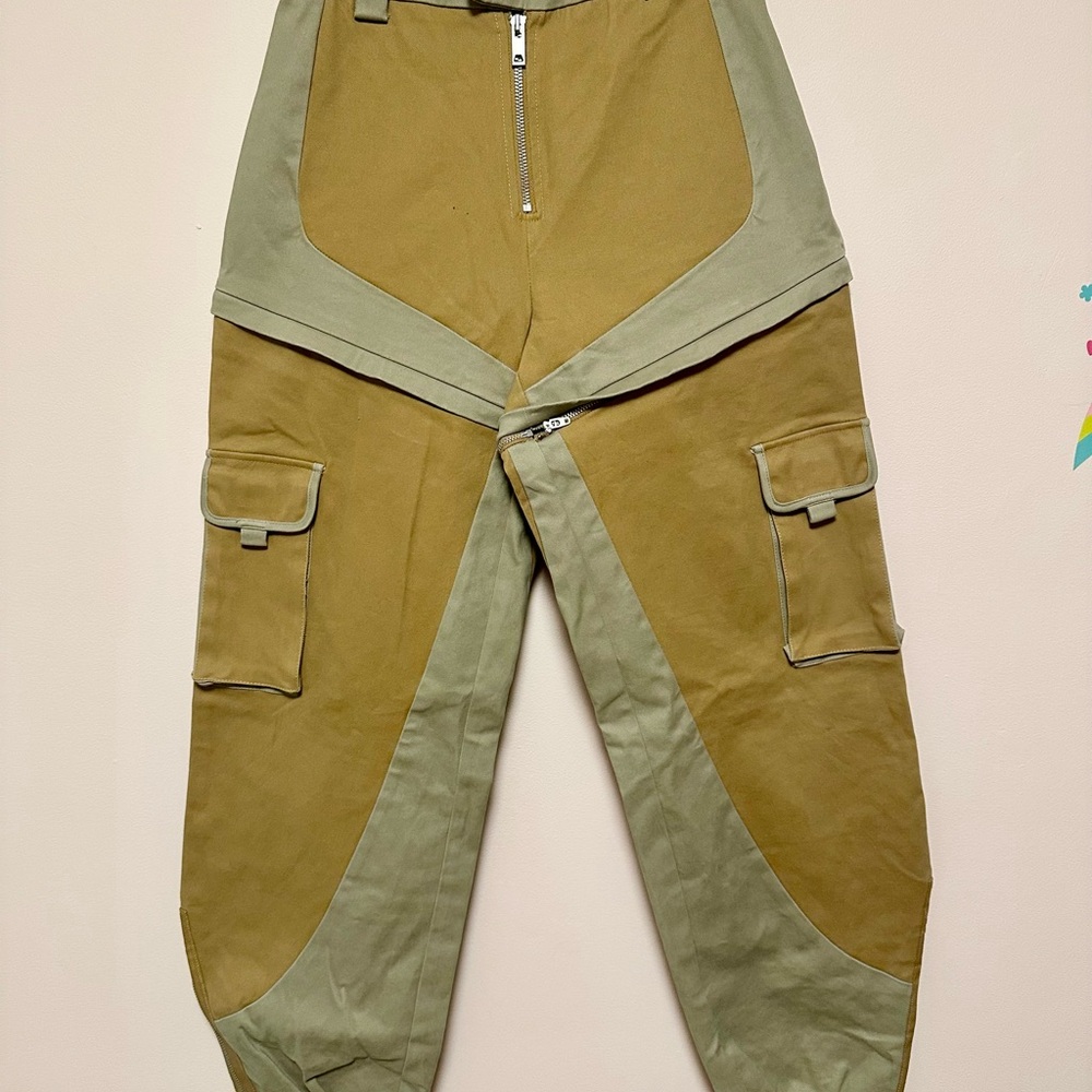 I.AM.GIA Two-Tone Olive Cargo Pants